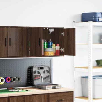 Garage Wall Cabinet - Brown Oak, Engineered Wood Storage