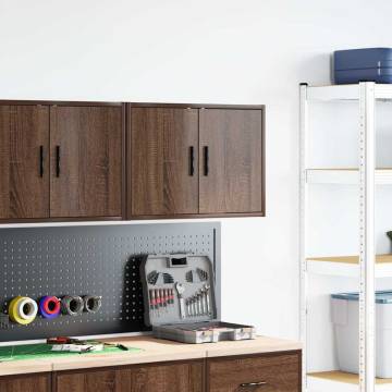 Garage Wall Cabinet - Brown Oak, Engineered Wood Storage