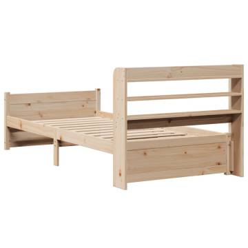 Single Bed Frame with Headboard – 90x190 cm | HipoMarket