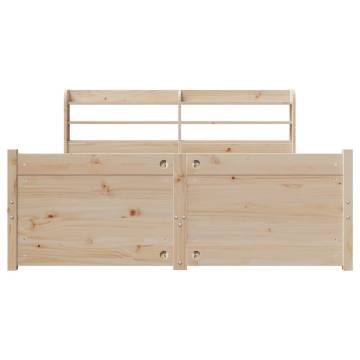 Wooden Bed Frame with Headboard - 140x200 cm | HIPO Market