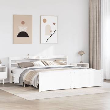 White Super King Bed Frame with Headboard - 180x200 cm | Hipo Market