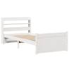 White Bed Frame with Headboard - 90x200 cm | Hipo Market