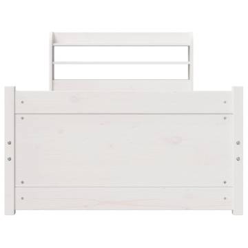 White Bed Frame with Headboard - 90x200 cm | Hipo Market