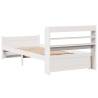 White Bed Frame with Headboard - 90x200 cm | Hipo Market