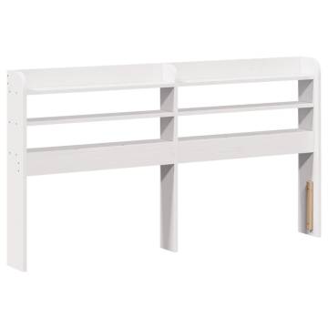 Stylish White Bed Frame with Headboard 140x190 cm | HiPoMarket