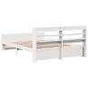 Stylish White Bed Frame with Headboard 140x190 cm | HiPoMarket