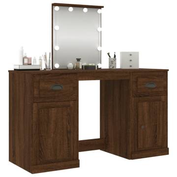 Dressing Table with LED - Brown Oak 130x50x132.5 cm