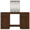 Dressing Table with LED - Brown Oak 130x50x132.5 cm