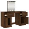 Dressing Table with LED - Brown Oak 130x50x132.5 cm