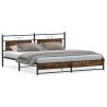 Metal Bed Frame without Mattress - Smoked Oak 200x200 cm