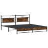 Metal Bed Frame without Mattress - Smoked Oak 200x200 cm