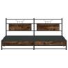 Metal Bed Frame without Mattress - Smoked Oak 200x200 cm