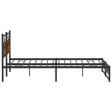 Metal Bed Frame without Mattress - Smoked Oak 200x200 cm