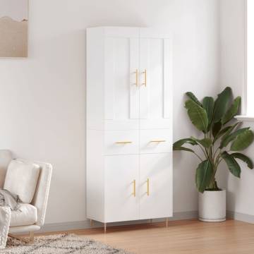 Highboard White 69.5x34x180 cm - Stylish Engineered Wood