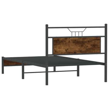 Smoked Oak Bed Frame 107x203 cm - Stylish & Durable Design