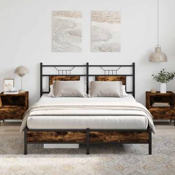 Smoked Oak Bed Frame 140x190 cm - Stylish & Durable | Hipo Market