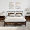  Bed Frame without Mattress Smoked Oak 140x190 cm Engineered Wood Colour smoked oak Size 140 x 190 cm Model with headboard & low footboard 