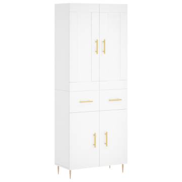 Highboard White 69.5x34x180 cm - Stylish Engineered Wood