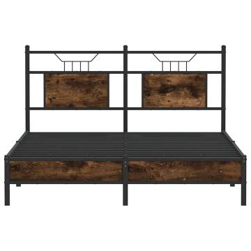 Smoked Oak Bed Frame 140x190 cm - Stylish & Durable | Hipo Market