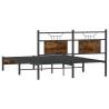 Smoked Oak Bed Frame 140x190 cm - Stylish & Durable | Hipo Market