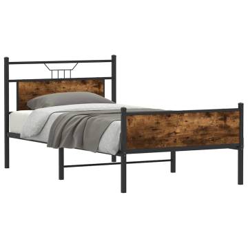 Smoked Oak Bed Frame 107x203 cm | Stylish & Durable Design