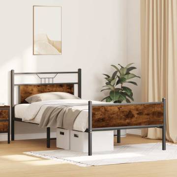 Smoked Oak Bed Frame 107x203 cm | Stylish & Durable Design