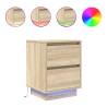 Bedside Cabinets with LED Lights - Sonoma Oak 2 pcs | Hipomarket