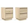 Bedside Cabinets with LED Lights - Sonoma Oak 2 pcs | Hipomarket