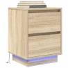 Bedside Cabinets with LED Lights - Sonoma Oak 2 pcs | Hipomarket