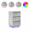 LED Bedside Cabinet - Concrete Grey 38x34x65 cm | Hipomarket