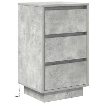 LED Bedside Cabinet - Concrete Grey 38x34x65 cm | Hipomarket