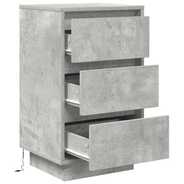 LED Bedside Cabinet - Concrete Grey 38x34x65 cm | Hipomarket