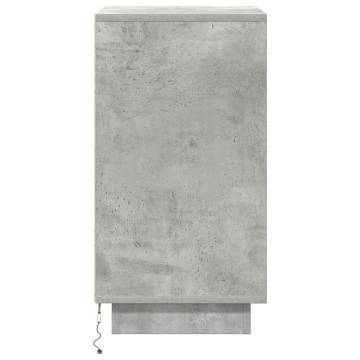 LED Bedside Cabinet - Concrete Grey 38x34x65 cm | Hipomarket