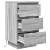 Grey Sonoma Bedside Cabinet with LED Lights - Hipomarket