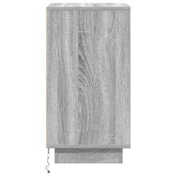 Grey Sonoma Bedside Cabinet with LED Lights - Hipomarket