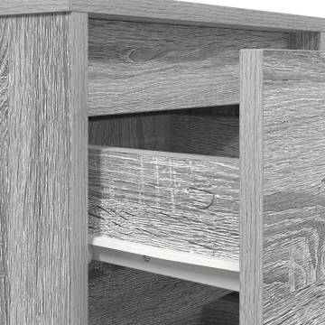 Grey Sonoma Bedside Cabinet with LED Lights - Hipomarket