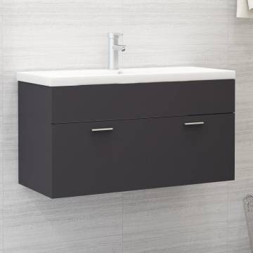 Sink Cabinet Grey 90x38.5 cm - Stylish Bathroom Storage