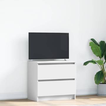 Stylish White TV Cabinet - 60x35x54 cm Engineered Wood