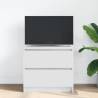 Stylish White TV Cabinet - 60x35x54 cm Engineered Wood