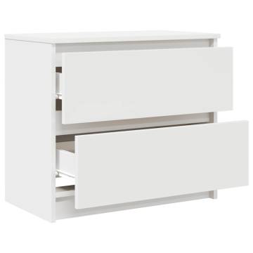 Stylish White TV Cabinet - 60x35x54 cm Engineered Wood