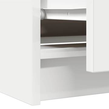 Stylish White TV Cabinet - 60x35x54 cm Engineered Wood