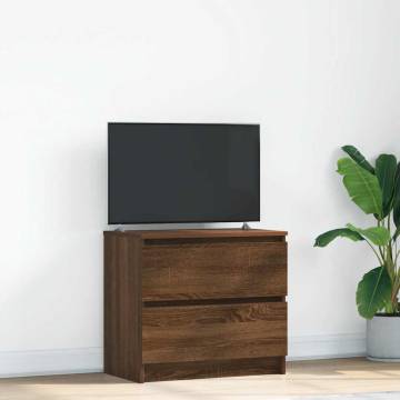 Brown Oak TV Cabinet - 60x35x54 cm Engineered Wood