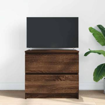 Brown Oak TV Cabinet - 60x35x54 cm Engineered Wood