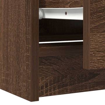 Brown Oak TV Cabinet - 60x35x54 cm Engineered Wood