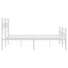 Metal Bed Frame with Headboard & Footboard - Small Double White