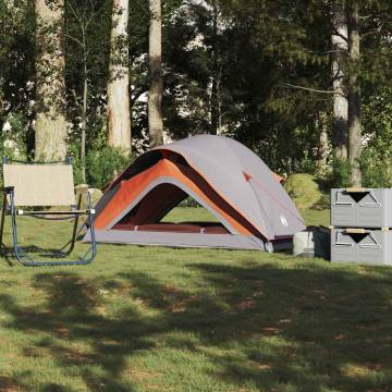 1-Person Waterproof Camping Tent - Grey and Orange