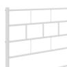 Metal Bed Frame with Headboard & Footboard - Small Double White