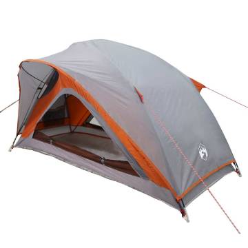 1-Person Waterproof Camping Tent - Grey and Orange