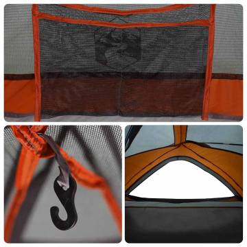 1-Person Waterproof Camping Tent - Grey and Orange