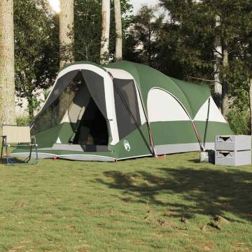 8-Person Family Tent Tunnel - Green Waterproof Design